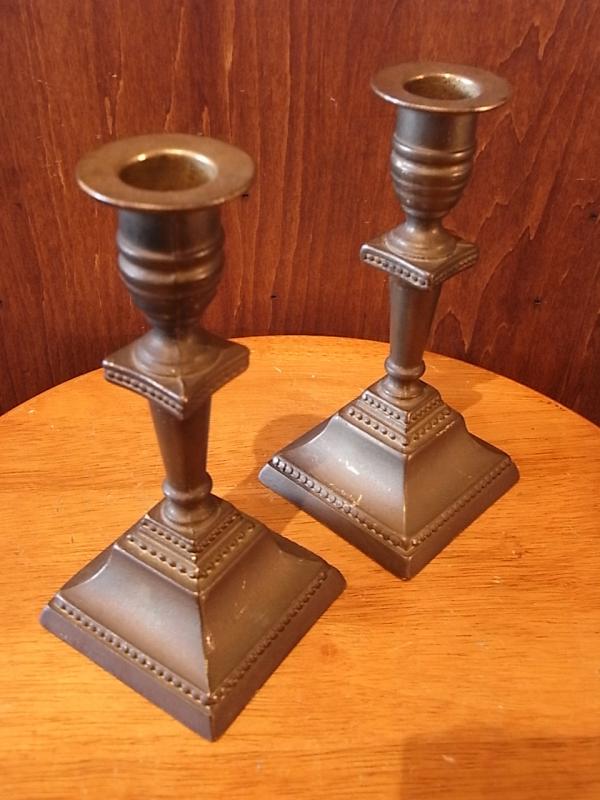 イタリア製アンティーク真鍮燭台、キャンドルホルダー、キャンドルスタンド、ロウソク立て　LCM 6402（3）