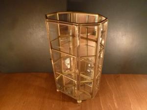 Italian glass & brass display case