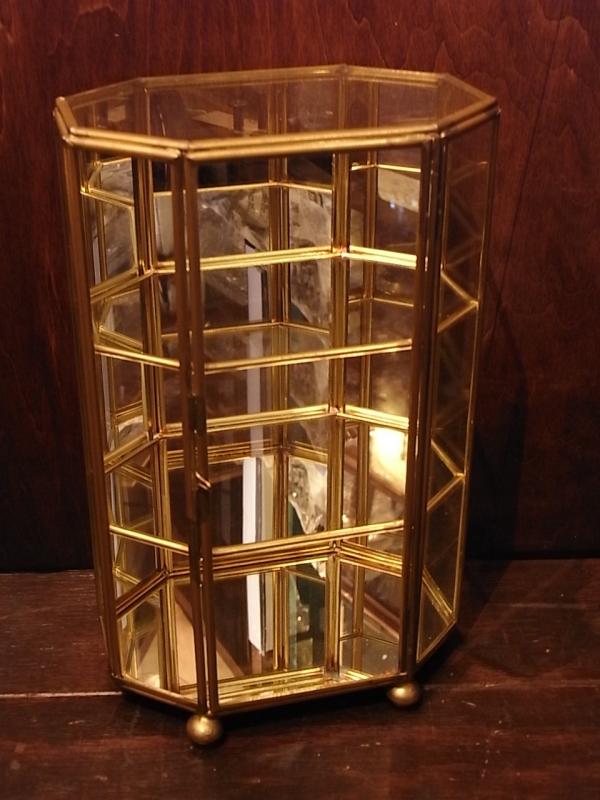 Italian glass & brass display case