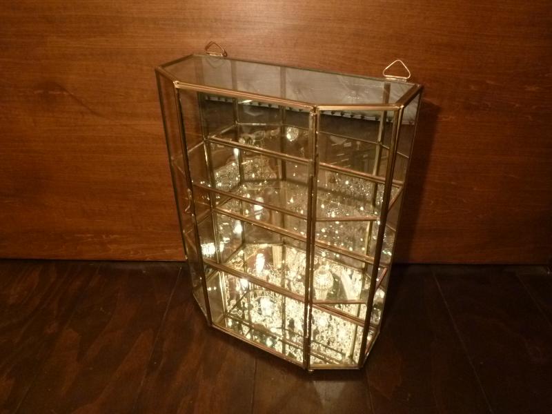 Italian glass & brass display case