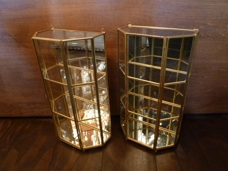 Italian glass & brass display case（2点あり！）