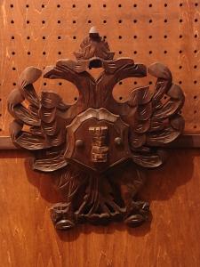 French wood eagle emblem wall ornament