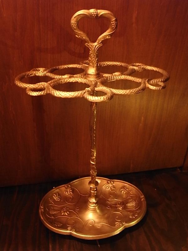 Italian brass snake umbrella stand