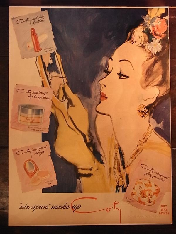 Coty ”air spun ”make-up advertisement poster