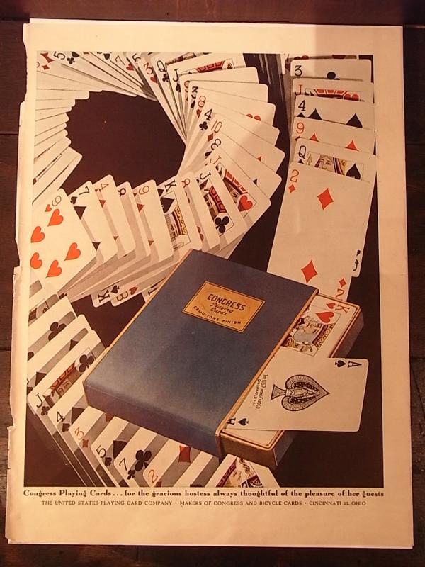 CONGRESS playing cards advertisement poster