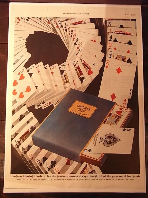 CONGRESS playing cards advertisement poster