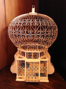 white bird cage