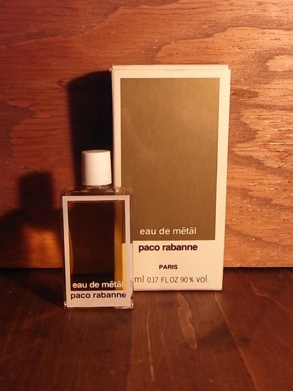 paco rabanne / eau de metal perfume bottle & case