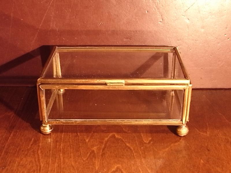 Italian glass & brass display case