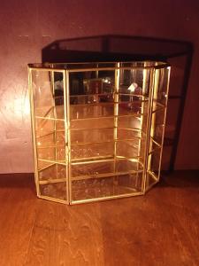 Italian glass & brass display case