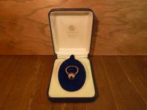 English blue jewelry display case
