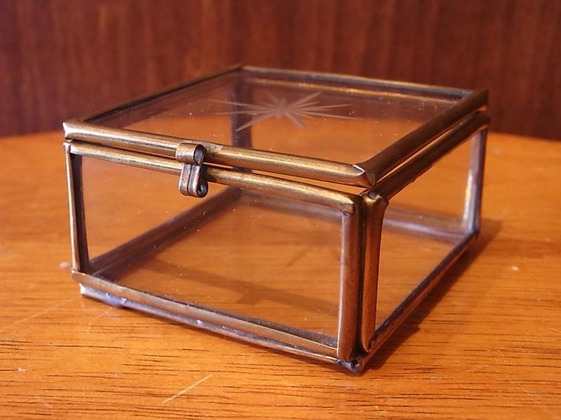 Italian glass & brass display case