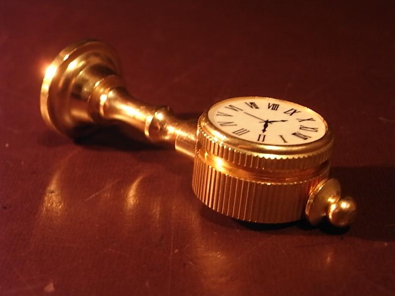 イタリア製真鍮テーブルクロック置物、ミニチュア置き時計、ドールハウス小物、テラリウムインテリア　LCM 6844（3）