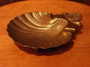 Italian brass shell ashtray