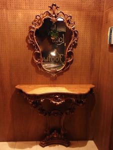 Italian hand curved mirror & console table SET