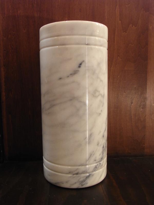 Italian white marble umbrella stand