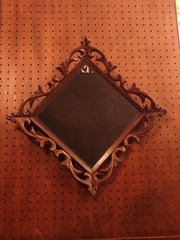 beveled wood wall mirror