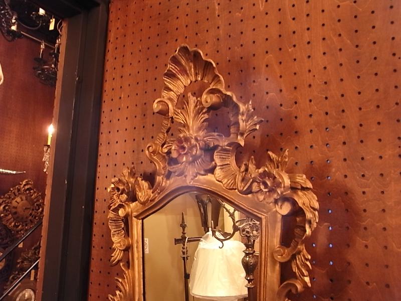 イタリア製インテリア壁掛け鏡、アンティークお花ミラー、ウォールミラー 　LCK 0577（4）
