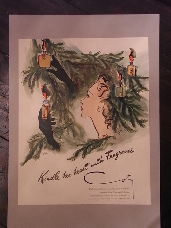 Coty perfume bottle advertisement poster