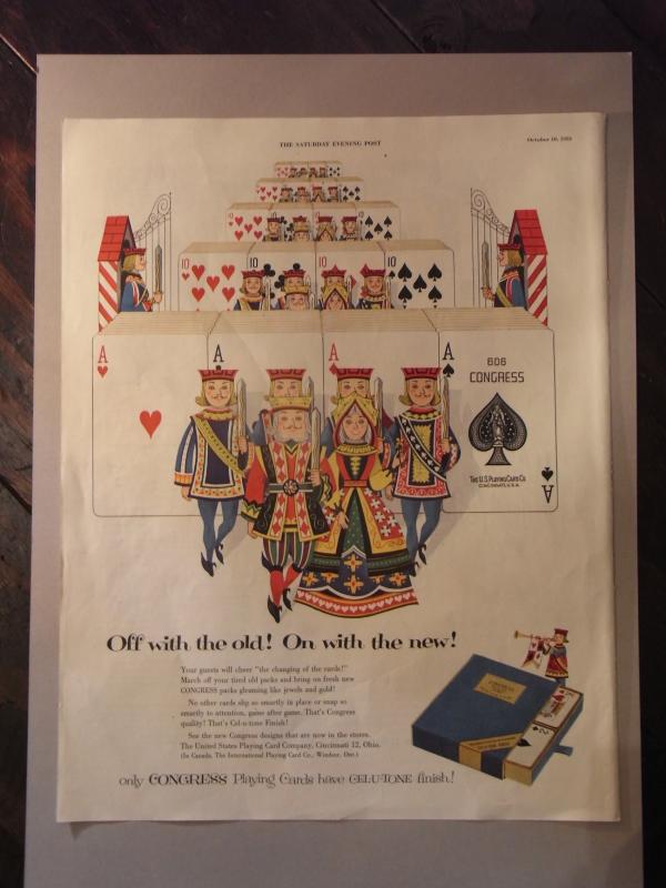 CONGRESS playing cards advertisement poster