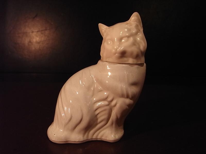 AVON white cat glass perfume bottle