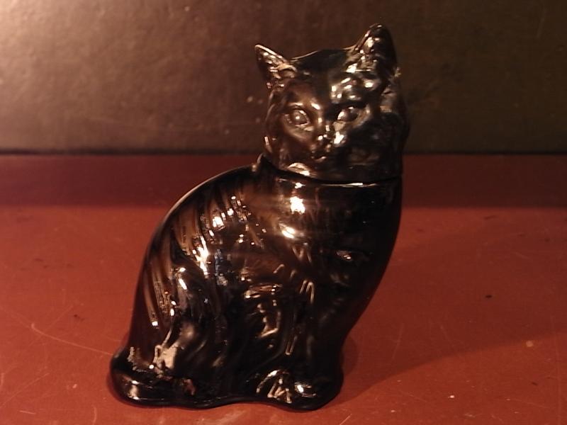 AVON black cat glass perfume bottle