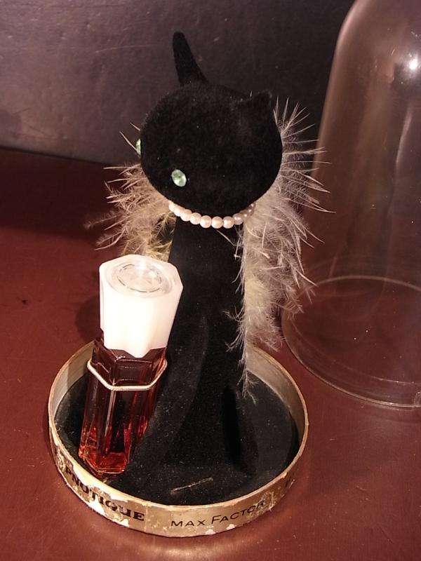 MAX FACTOR / Hypnotique香水瓶、ミニチュア香水ボトル、ミニガラスボトル、香水ガラス瓶、黒猫、SOPHISTI-CAT　LCC 1199（3）