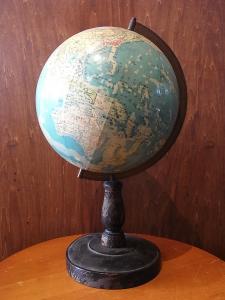 wood base globe