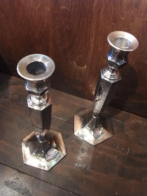イギリス製アンティークシルバー燭台、キャンドルホルダー、キャンドルスタンド、ロウソク立て　BCM 0283（3）