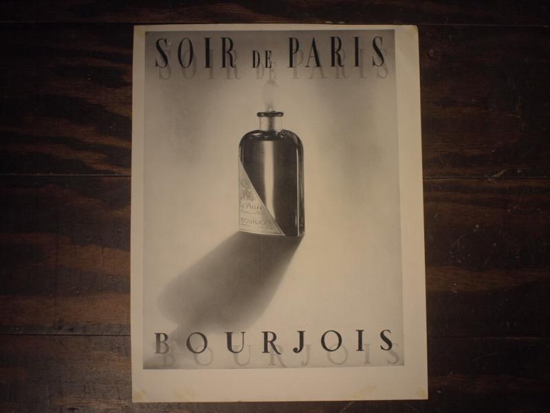 BOURJOIS / SOIR DE PARIS perfume bottle advertisement poster