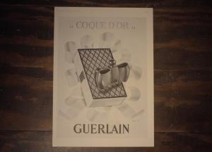 GUERLAIN / COQUE D’OR perfume bottle  advertisement poster