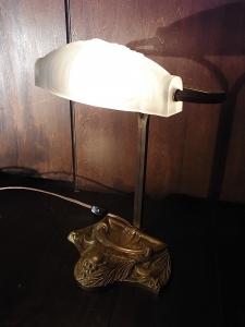 French glass & brass table lamp 1灯