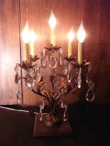French gold leaf table chandelier 5灯