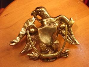 Italian brass eagle door knocker