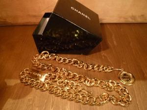 CHANEL gold chain belt