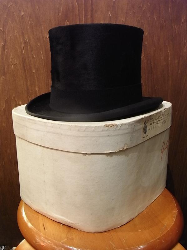 English black silk hat & box