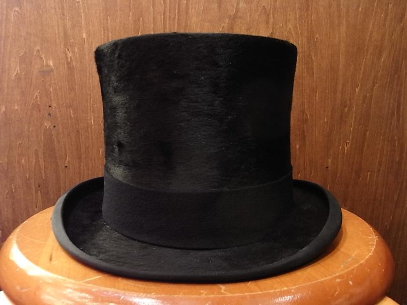 ビンテージ黒シルクハット帽　BCM 0325（2）