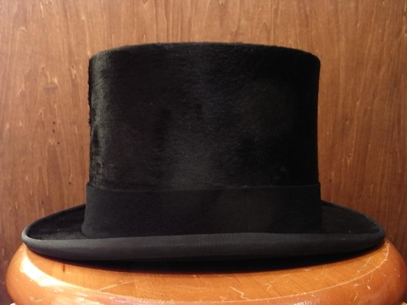 ビンテージ黒シルクハット帽　BCM 0325（3）