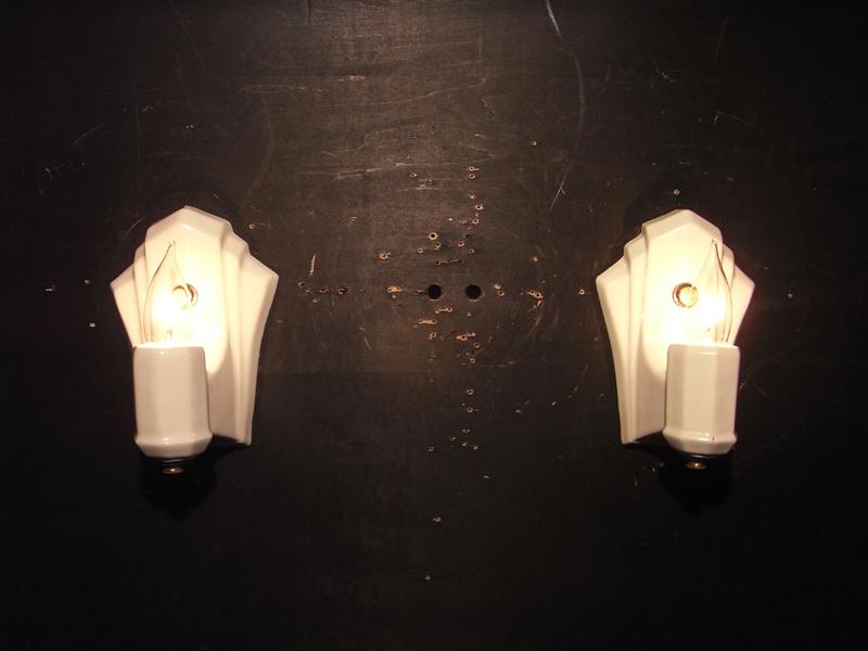 French DECO porcelain wall bracket 1灯＜PAIR＞
