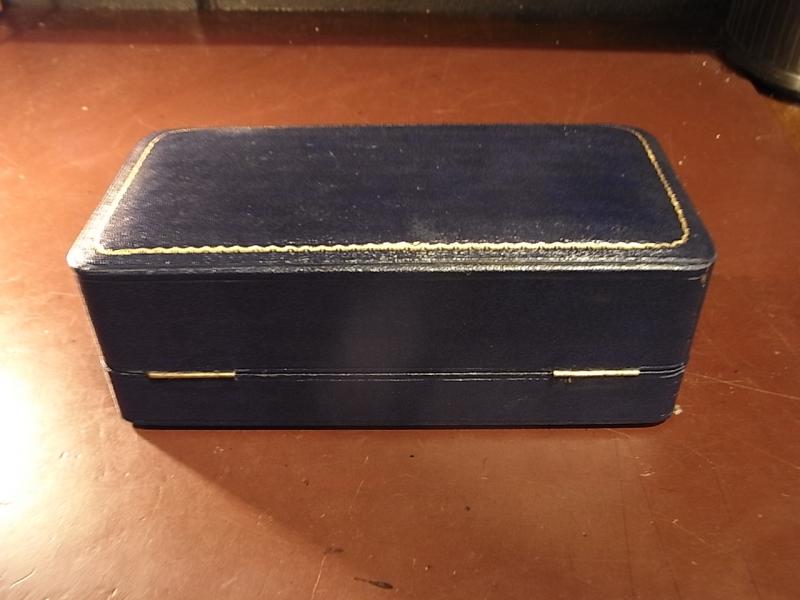 イギリス製ブルー系シルバーウェアーケース、ビンテージ宝石ケース、青ベルベット宝石箱、ジュエリーディスプレイ、かわいいジュエリーケース　LCM 6917（3）