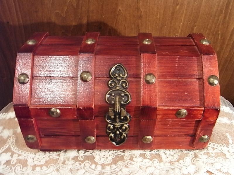 木製宝箱　アクセサリー木箱　レトロ宝箱　宝石箱　LCM 6949（2）