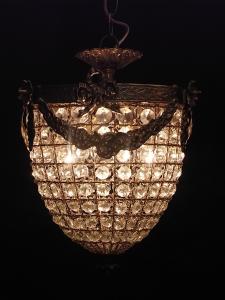 French brass cage chandelier 3灯
