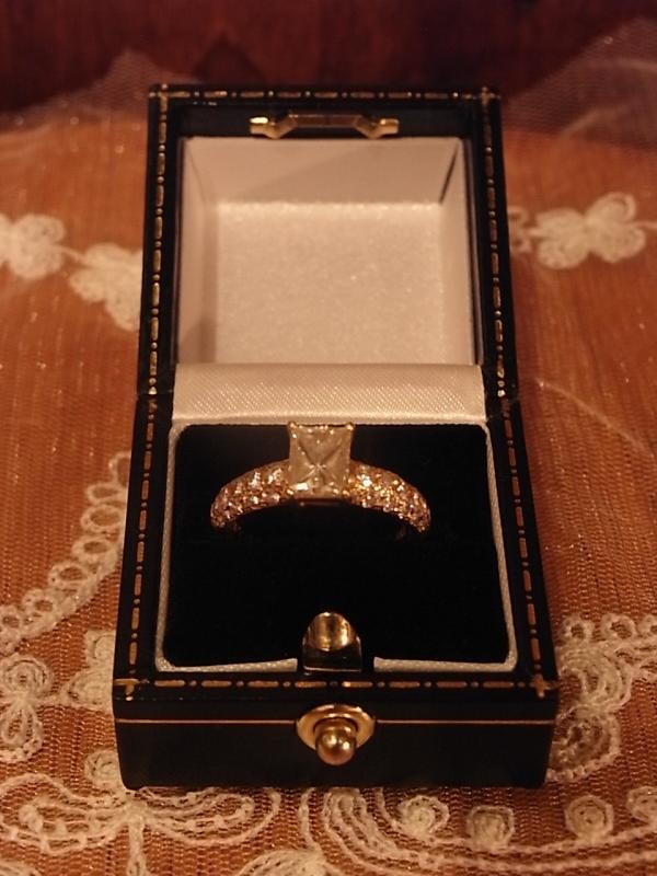 イギリス製黒リングホルダー、リングケース、ブラック宝石箱、ジュエリーディスプレイ、かわいい指輪ケース　LCM 6978（3）