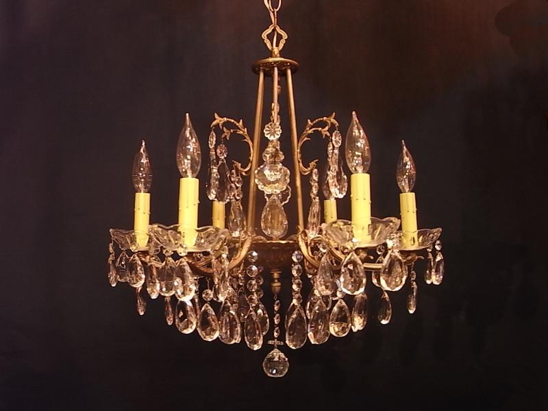スペイン製真鍮シャンデリア（クリスタルガラスビーズシャンデリア）インテリア照明、リビング照明　LCH 1192（3）