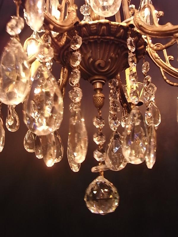 スペイン製真鍮シャンデリア（クリスタルガラスビーズシャンデリア）インテリア照明、リビング照明　LCH 1192（7）