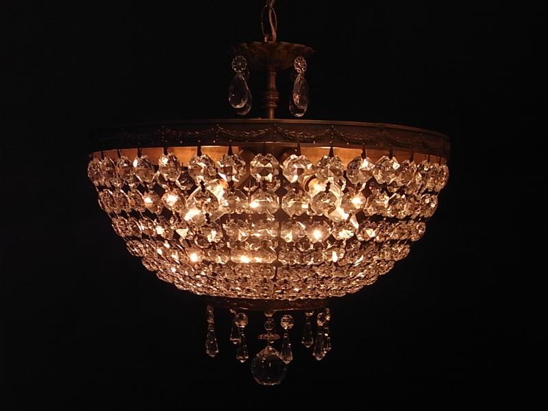 French brass grape dome chandelier 4灯