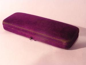 English purple velvet jewelry display case