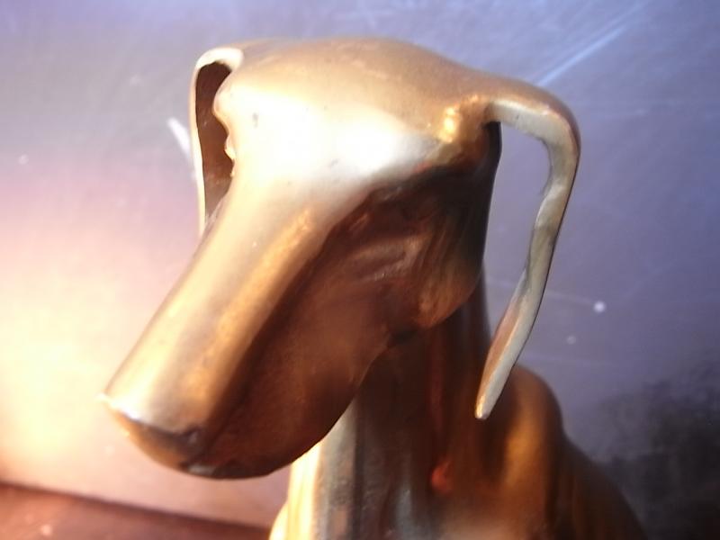 ビンテージ1970年代真鍮犬オブジェ通販　中目黒実店舗あり　イタリア製真鍮グレイハウンド置物　ビンテージ　耳たれ犬雑貨　LCM 7020（5）
