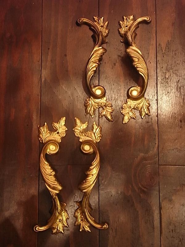 Italian brass door handle PAIR