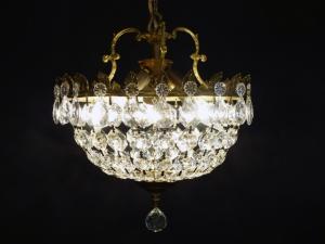 French brass grape dome chandelier 3灯